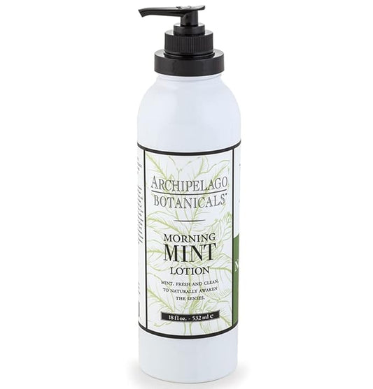 Archipelago Botanicals Morning Mint Lotion, Mint Moisturizing Body Lotion for Sensitive Skin, Paraben-Free, Phthalate-Free, GMO-Free, 18 oz-Velvo Beauty