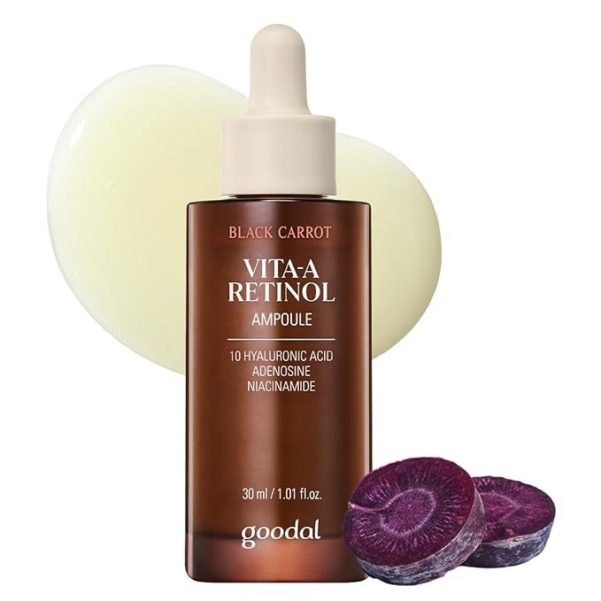 GOODAL Black Carrot VITA-A Retinol Ampoule 30ml, Hydration Facial Serum for Glowy Skin, Lightweight Serum, Korean Skincare, Pore minimizer-Velvo Beauty