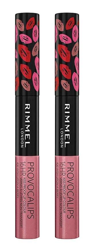 Rimmel Provocalips Lip Colour, 430 Wish Upon a Berry (Pack of 2)-Velvo Beauty