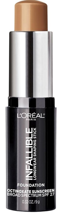 L'Oreal Paris Makeup Infallible Longwear Shaping Stick Foundation, 410 Cocoa, 1 Tube, 0.32 Ounce-Velvo Beauty