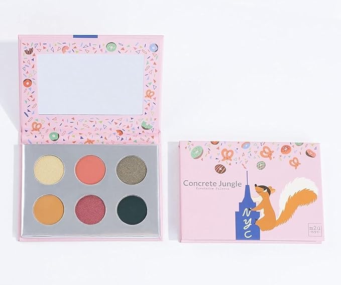 M2U NYC Eyeshadow Palette, Eye Shadow, Makeup Palette, Eye Shadow Palette Makeup, Makeup Palettes, 6 Tones/Shades, Multiple Colors from Nude to Bold (Green/Yellow Pop Colors)-Velvo Beauty