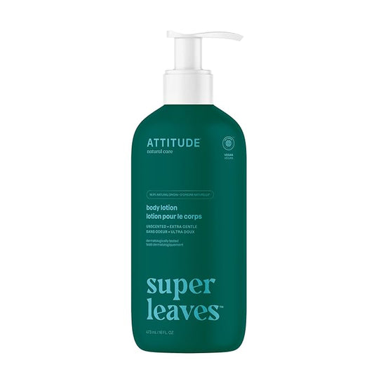 ATTITUDE Body Lotion, EWG Verified Moisturizer, Vegan Skin Care Products, Non-Greasy, Hydrating for Dry Skin, Cruelty Free, Extra Gentle, Unscented, 16 Fl Oz-Velvo Beauty