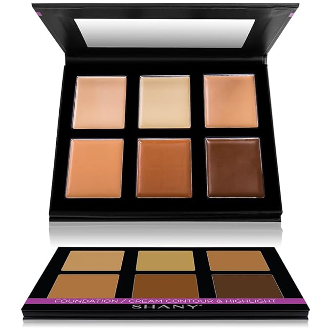 SHANY Foundation Cream Contour & Highlight Makeup Palette with Mirror - 6 Color Foundation Palette - FOUNDATION-Velvo Beauty
