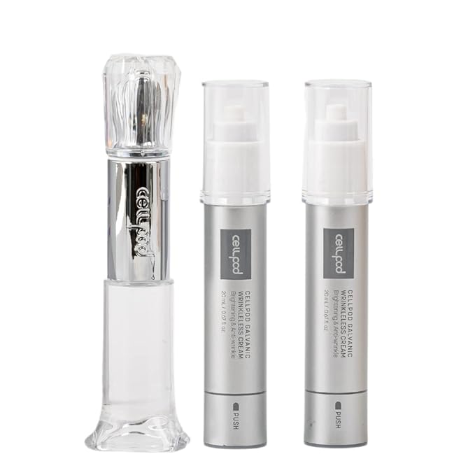 Wrinkleless Perfector & Galvanic Wrinkleless Cream - Galvanic Facial Vibration device with Eye Cream Cream 2 ea. (0.68 fl. oz. for each) - for Anti-Aging, Anti-Wrinkle, and Eye Brightening-Velvo Beauty