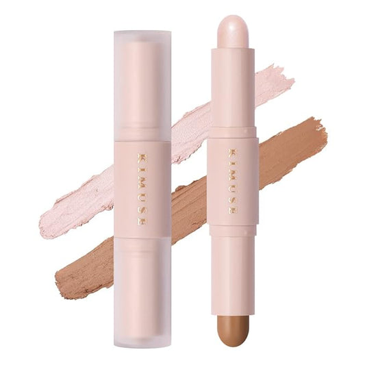 KIMUSE 2 Color Dual Cream , Highlight & Contour Bronzer Stick, Long Lasting & Waterproof Contour Sticks Kit for Light Skin Face Makeup-Velvo Beauty