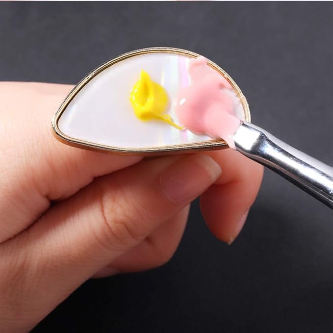 4pcs Ring Palette Nail Art Palette Blending Palette Pigment Palette Lip Color Palette Foundation Palette Rings Tools Manicure Palette Color Display Plate Mix Decorate Nail Set-Velvo Beauty