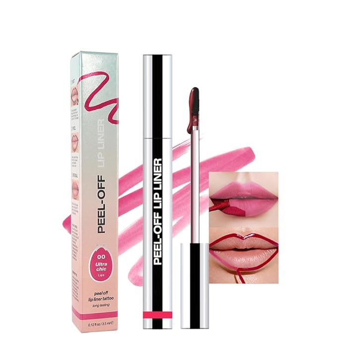 Matte Liquid Lip Stain Peel Off Lip liner Tattoo, Delicate Pink Matte Peel Off Lip Stain, Long Lasting Waterproof Lipstick Lip Gloss Stain, Transfer-proof for All Skin Types 0.12 fl oz 00#-Velvo Beauty