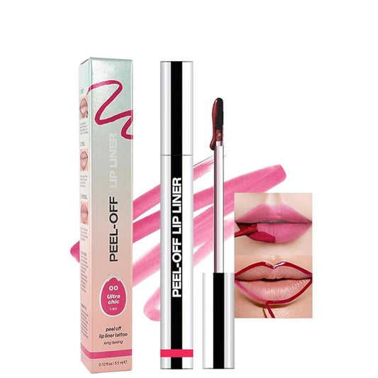 Matte Liquid Lip Stain Peel Off Lip liner Tattoo, Delicate Pink Matte Peel Off Lip Stain, Long Lasting Waterproof Lipstick Lip Gloss Stain, Transfer-proof for All Skin Types 0.12 fl oz 00#-Velvo Beauty