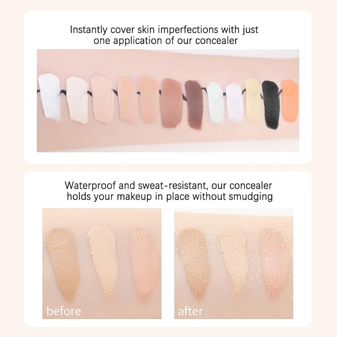 Mallofusa Single Color Face Makeup Concealer Foundation Palette Moisturizing 0.49oz (Black)-Velvo Beauty