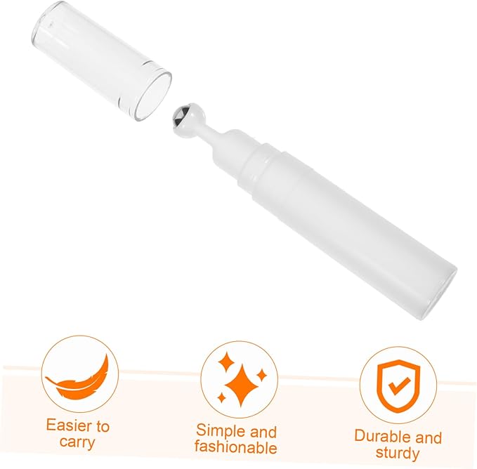 balacoo Creami Buttercream Essential Oil Eye Creams Refillable Cream Bottle Empty Roller Ball Applicator Eye Cream Applicator White Portable Acrylic Dispensing Bottle Travel-Velvo Beauty