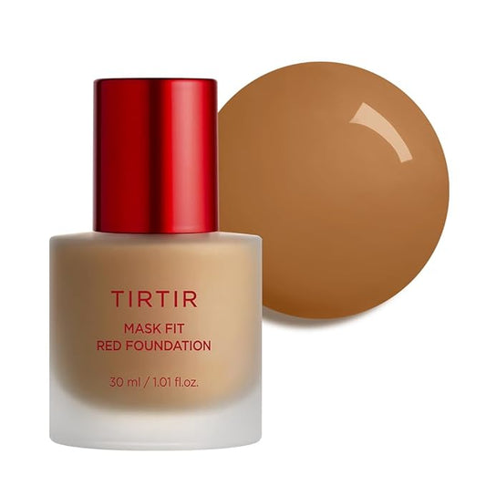 TIRTIR Mask Fit Red FoundationㅣLong Lasting Flawless Coverage, Energy Essence, Lightweight, Hydrating, Pore-Blurring, Breathable Satin Finish, Makeup, Radiant Skin, #39W Caramel, 1.01 Fl Oz-Velvo Beauty