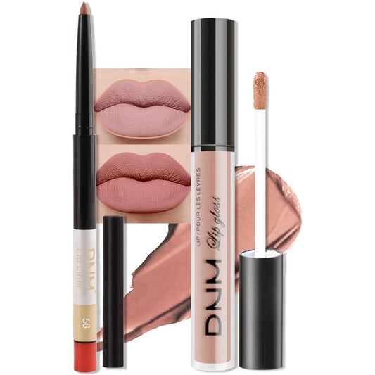 evpct 2Pcs Nude Pink Matte Lip Liner and Lipstick Combo Set for Women, Nude Lip Combo Set Liquid Lips Stick Gloss and Lipliner Stains Set Long Lasting Waterproof, Lips Makeup Pack 24 Hours originale-Velvo Beauty