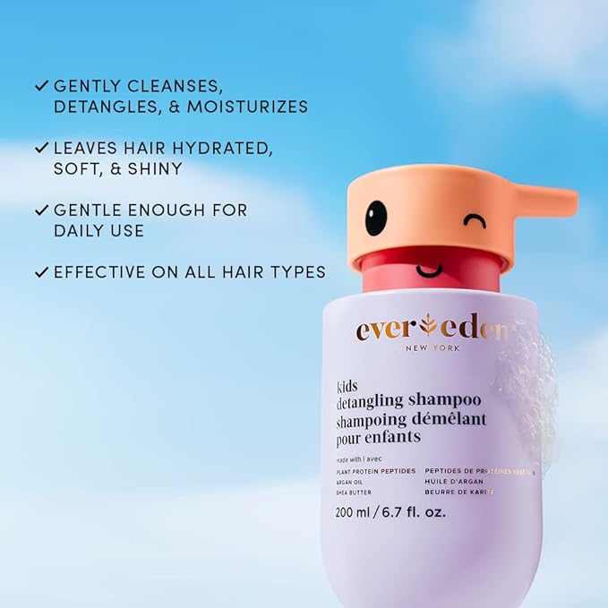 Evereden Kids Shampoo | Tear-Free Detangling Shampoo for Girls with Curly or Straight Hair | Clean, Non-Toxic, and Gentle Haircare | Sulfate-Free, Hypoallergenic, Safe for Daily Use | 6.7 fl oz-Velvo Beauty