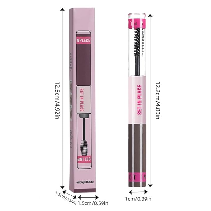 evpct 2-in-1 Tinted Brow Gel & Clear Brow Setting Glue Eyebrow Gel Kit - Strong Hold 24HR Waterproof Smudgeproof Eyebrow Makeup for Natural Soft Full Brows, Brows Enhancer Mascara Makeup - Dark Brown-Velvo Beauty