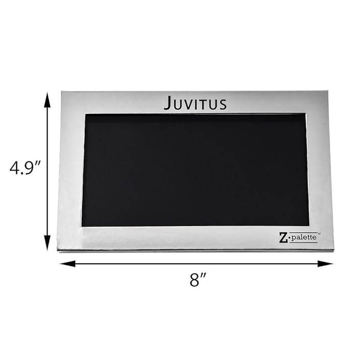 Z Palette Large Metallic Collection (Metallic Silver) with 20 Piece Metal Stickers - Made Exclusively for JUVITUS-Velvo Beauty