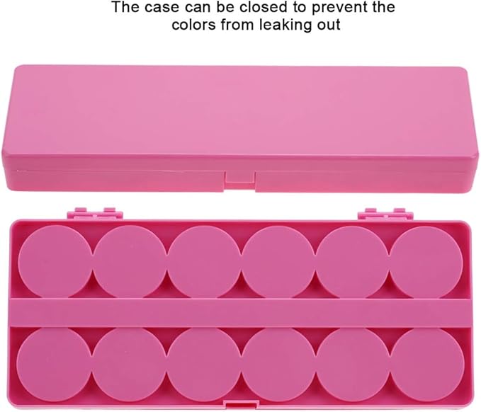 Nail Art Palette, 24 Grid Plastic Nail Art Paint Color Mixing Palette Plate Watercolor Pigment Color Mixing Case Manicure Drawing Tray(Rose Red)-Velvo Beauty