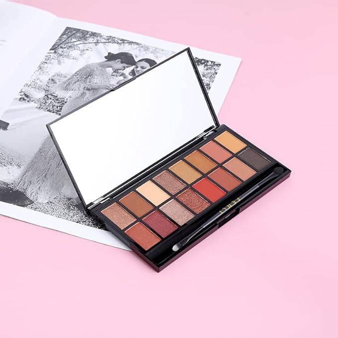 RUIGPRO Pro 16 Shades Eyeshadow Palette + 20 pcs Makeup Brushes Set High Pigmented Naked Nudes Shimmer Matte Metallic Smokey Eye Shadow Soft Synthetic Powder Cream Blending Brush Neutral Pallet-Velvo Beauty