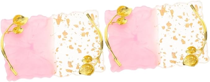 FOMIYES 2pcs Nail Palette Nail Art Gel Nail Art Palette Nail Tool Manicure Display Board Nail Polish Display Board Nail Color Palette Copper Plating Pink Makeup Mixing Plate Nail Art Plate-Velvo Beauty