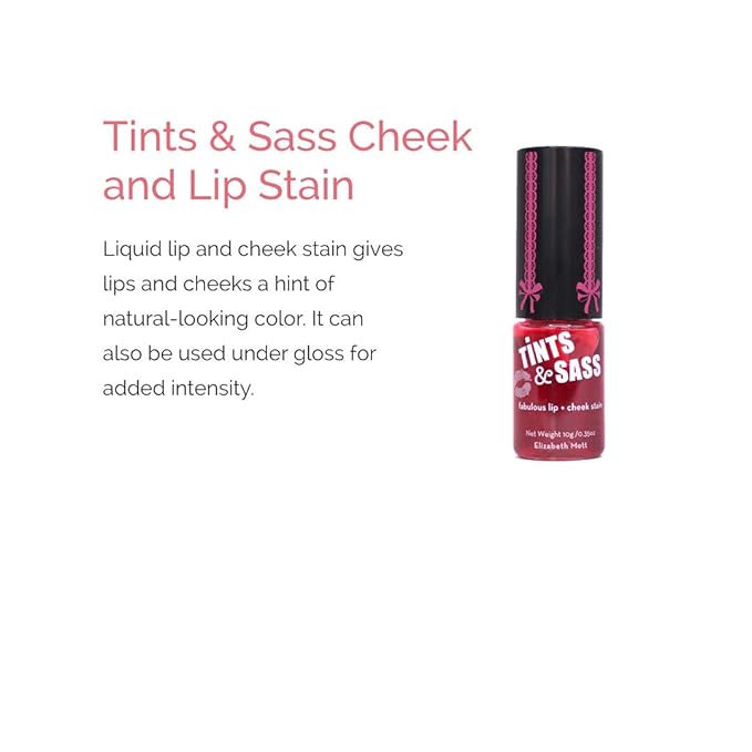 Elizabeth Mott Tints & Sass Lip and Cheek Stain – Long-Lasting Rosy Pink Tint for Lips & Cheeks, Natural Buildable Color, Smudge-Proof, Lightweight, Cruelty-Free Makeup for All Skin Tones (10g/0.35oz)-Velvo Beauty
