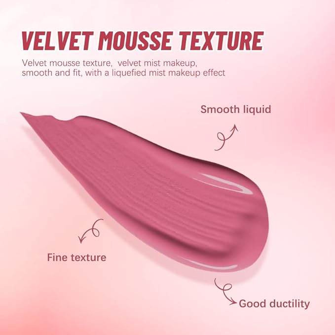 2 Colors Liquid Blush,Soft Cream Face Blush, Dewy Cheek Tint, Long Lasting Natural Matte Finish Looking,Moisturizing Lightweight Blendable Feel (01-BLISS / 03 - HOPE)-Velvo Beauty