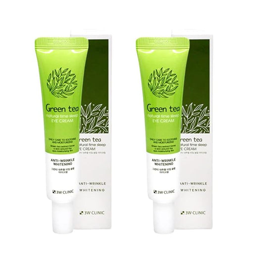 Natural Time Sleep Eye Cream-Under Eye Cream for Fine Lines, Eye Cream for Wrinkles, 2.7fl.oz. (Pack of 2) (GREEN TEA)-Velvo Beauty