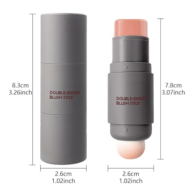 Cream to Powder Blush Stick, High Impact Color, Moisturizing Face Makeup (02#, 1 Count (Pack of 1))-Velvo Beauty