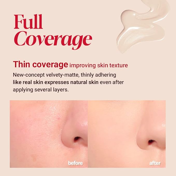 Espoir Pro Tailor Foundation Be Velvet SPF22 PA++ #5 Beige 1.01 fl oz | Powerful Lastingness Cover | Thin Coverage Improving Skin Texture | Velvety Formula without any Dry Feeling | Korean Makeup-Velvo Beauty