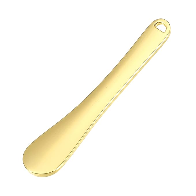 VOCOSTE 4 Pcs Makeup Spatula Mini Spoon, Eye Cream Massage Sticks Beauty Scoop, for Facial Cosmetic Face Cream, Zinc Alloy 2.32"x0.46", Gold Tone-Velvo Beauty