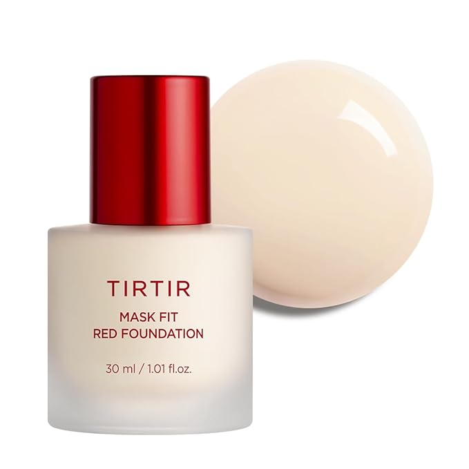 TIRTIR Mask Fit Red FoundationㅣLong Lasting Flawless Coverage, Energy Essence, Lightweight, Hydrating, Pore-Blurring, Breathable Satin Finish, Makeup, Radiant Skin, #13N Fair Ivory, 1.01 Fl Oz-Velvo Beauty