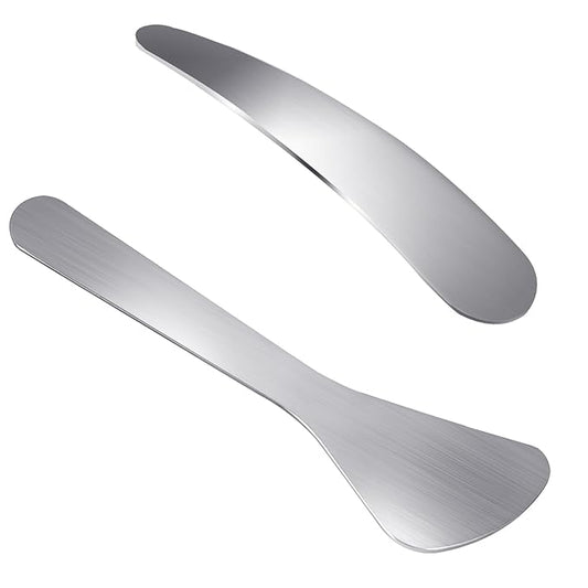 2Pcs Mini Metal Cosmetic Spatulas, Makeup Spatulas, Skincare Spatula, Cream Spatula, Beauty Accessories for Mixing and Sampling Plant Masks, Skin Care Creams, Eye Cream, Essences(Style 2)-Velvo Beauty