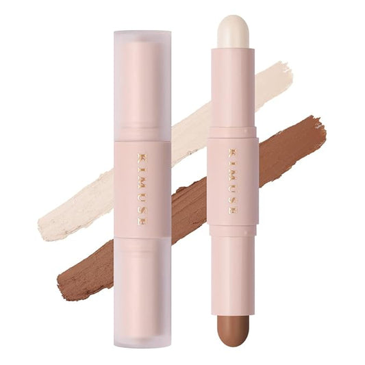 KIMUSE 2 Color Dual Cream Contour Stick, Highlight & Contour Bronzer Stick, Long Lasting & Waterproof Contour Sticks Kit for Light Skin Face Makeup-Velvo Beauty