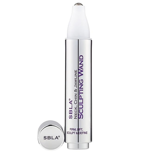 SBLA Beauty - Neck, Chin & Jawline Sculpting Wand 0.7 Fl Oz / 20mL - Lifts & Firms the Neck, Chin, Jawline & Decollete - Reduces Lines & Wrinkles - Smooths, Tightens Sagging Skin - Evens Out Skin Tone-Velvo Beauty