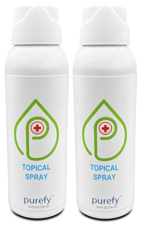 Topical Airesol Spray (3.4oz, 2pk) Soothing Face & Body Skin Spray, Purefypro Dermal HOCL Technology, Natural Skincare Support Redness, Irritations, Eyelid Bumps, Dry Skin, Athletic Itch-Velvo Beauty