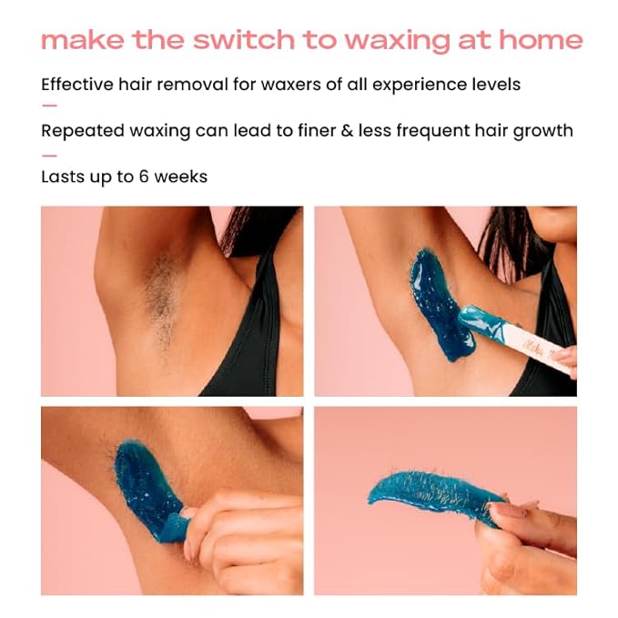 KoluaWax Premium Waxing Kit for Women - Hot Melt Wax Warmer for Hair Removal, Eyebrow, Bikini, Legs, Face, Brazilian & More - Machine + 4-Pack Hard Wax Beads + Accessories, Blush-Velvo Beauty