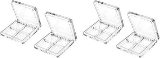 Beaupretty 4 Pieces Empty Eyeshadow Pallet 4 Grids Eye Shadow Lipstick Storage Case Box Clear Makeup DIY Cosmetic Organizer Container-Velvo Beauty