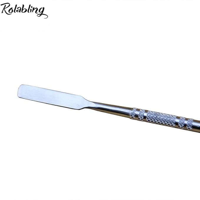 7.2 inches Pro Stainless Steel Make Up Spatula Double Sided Cosmetic Stirring Rod Nail Art Manicure Tools (size-2)-Velvo Beauty