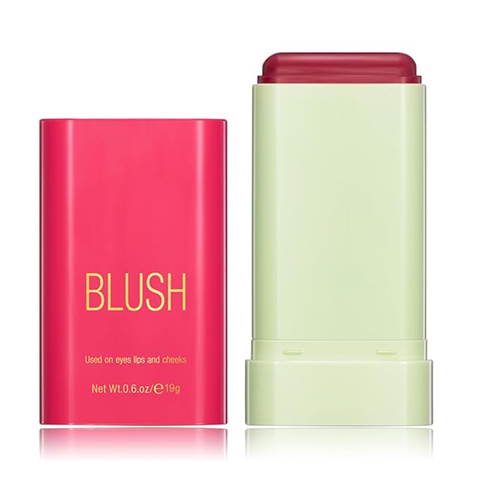 Multi-Purpose Makeup Blush Stick, 3-in-1 Beauty Tinted Solid Blush Stick For Cheeks, Lips And Eyes Waterproof Natural Cream Blush Stick With Long-Lasting Moisturizing Formula (#2Hot Red)-Velvo Beauty