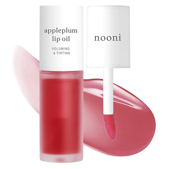NOONI Korean Lip Oil - Appleplum | Long-Lasting, Moisturizing, Plumping, Revitalizing for Dry Lips, Waterproof, No Peel Off, Korean Tint, Hydrating, Nourishing Crystal Clear, 0.12 FL Oz-Velvo Beauty