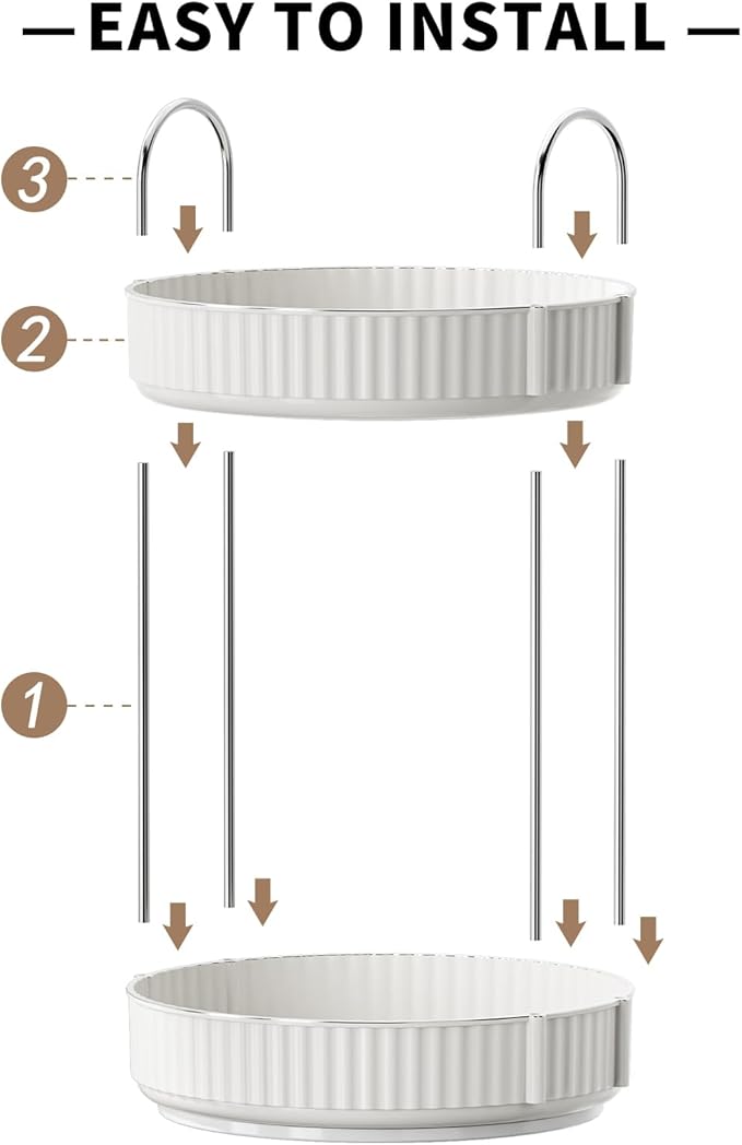 Rotating Makeup Organizer for Vanity, 2 Tier High-Capacity Skincare & Makeup Storage, Perfume Organizer, Cosmetic Dresser, Countertop 360 Spinning-Velvo Beauty