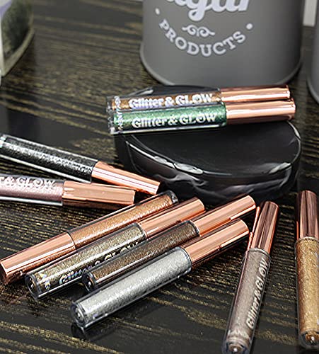 BestLand 10 Colors Liquid Glitter Eyeshadow Set, Metallic Glitter Shimmer Naked Smokey Eye Looks Waterproof Long Lasting Quick-Drying Sparkling Eye Shadow Christmas Makeup Kits-Velvo Beauty