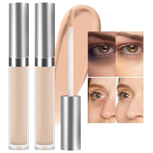 Kaely 2Pcs Hydrating Concealer Wand,Full Coverage Liquid under Eye Concealer,Long Lasting Waterproof Primer Makeup for Dark Circles and Puffiness Trouble Spots Redness,Eye Ring corrector de ojeras 02-Velvo Beauty