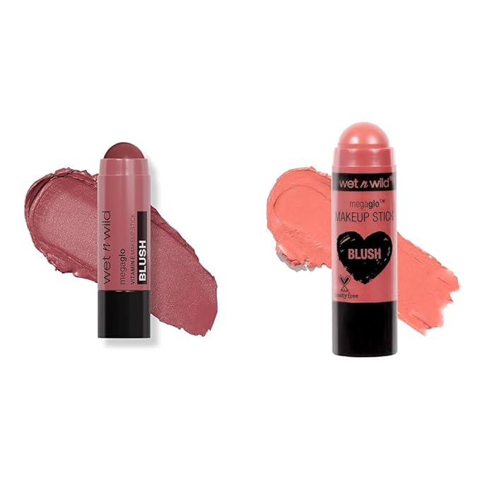 wet n wild Makeup Stick Bundle - Say It Ain't Rose & Pink Floral Majority - Buildable Color for Eyes, Cheeks & Lips-Velvo Beauty