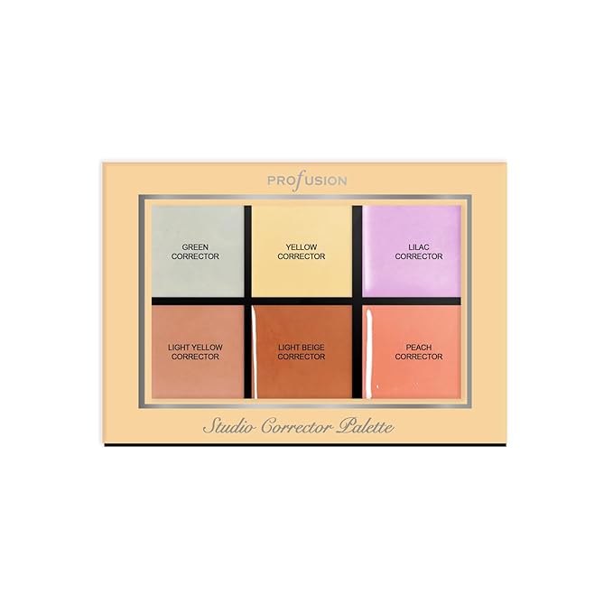 Profusion Cosmetics Studio Corrector Palette for Radiant, Even Skin Tone, Raise Your Makeup Routine and Reduce Redness, Dark Circles, and Other Imperfections to Achieve Flawless Skin-Velvo Beauty