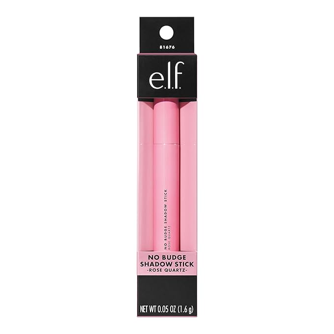 e.l.f. No Budge Shadow Stick, Long-Lasting Cream Eyeshadow Stick For High-Pigment, Metallic Color, Vegan & Cruelty-Free, Rose Quartz-Velvo Beauty