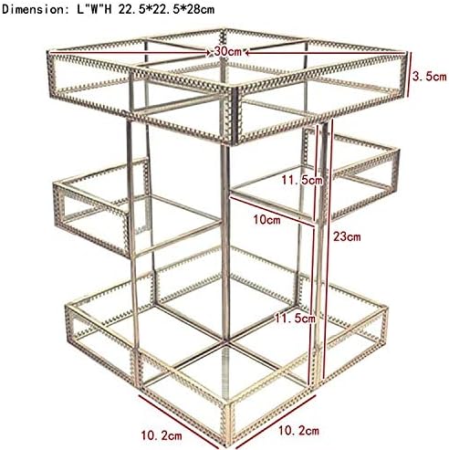 Vintage Glow Antique 360 Degree Rotating Makeup Organizer,4-Tier Spinning Perfume Tray,Countertop Cosmetic Storage,Glass Beauty Display,Retro Large Capacity Vanity Organizer for Brushes Skincare-Velvo Beauty