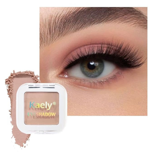 Buildable Matte Eyeshadow Makeup Palette Single - Nude Pink Shades | Creamy Pressed Powder for Easy Blending | Mini Travel Palette for Women | Everyday Natural Eye Makeup-Velvo Beauty