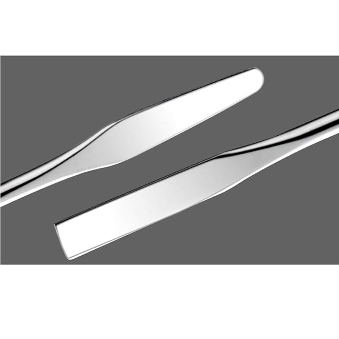 2Pcs Stainless Steel Cosmetic Mixing Makeup Spatula Nail Art Palette Stick Stirring Rod Mixer Artist Tool for Beauty Salon Color Cream Mixing Professional and Personal Use, Silver-Velvo Beauty
