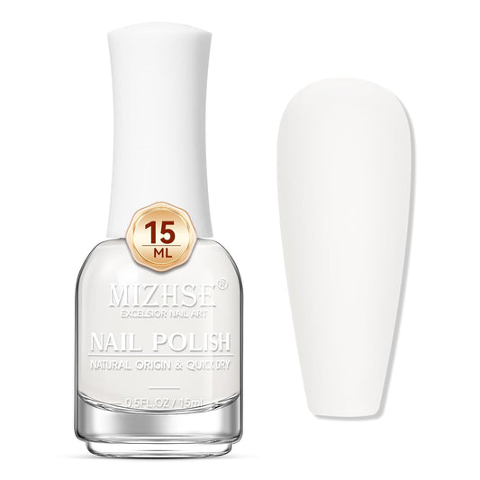 MIZHSE White Nail Polish Matte, 15ML Large Capacity Quick Dry Nail Lacquer for Nail Art Varnish, Mist Effect Matte Finish Velvet Nail Polish for Women Girl Nail Art DIY Home. 0.53 fl oz-Velvo Beauty