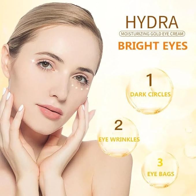 24K Gold Eye Cream For Deep Hydrating, Anti-Aging Gold Eye Cream For Dark Circles And Puffiness,Moisturizing Lightenex Gold Cream Lifting Eye SENANA (1 PACK)-Velvo Beauty