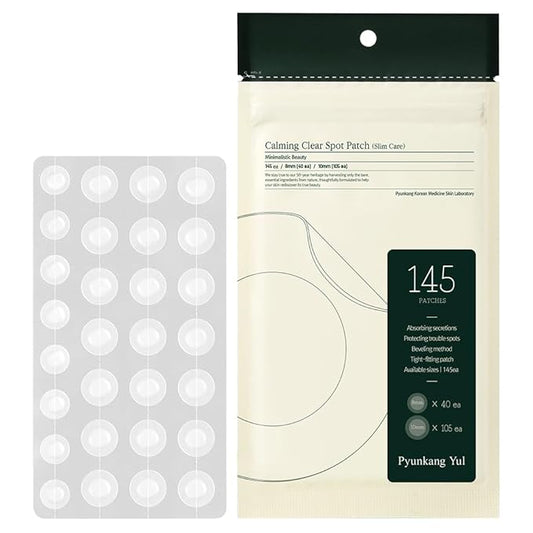 Pyunkang Yul PKY Calming Clear Spot Patch (Slim Care)145 count Quick, Adhesive & Invisible Oval Fit Stickers, Hydrocolloid Acne Spot Cover, Pimple Focused Skin Care for Blemishes and Zit, 2 Sized-Velvo Beauty